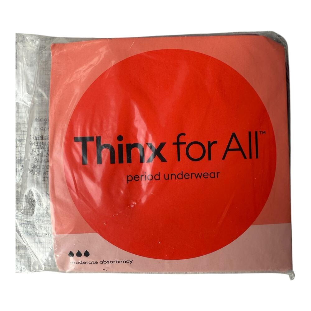 Thinx For All Period Panties Moderate Absorbency High Waist Rhubarb Size S